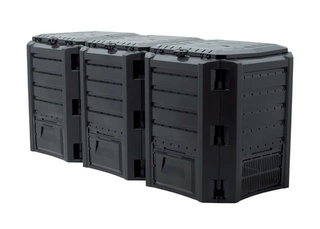 Kompostér do záhrady - Prosperplast 3-komorový kompostér 1200 l, čierny